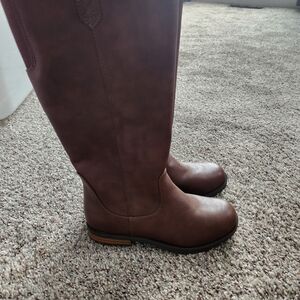 Girls Cat and Jack brown faux leather boots.  New without tags.  Size 2